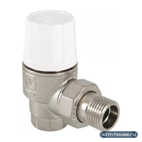 Термостатический угловой клапан Valtec 1/2" повыш. пропуск.