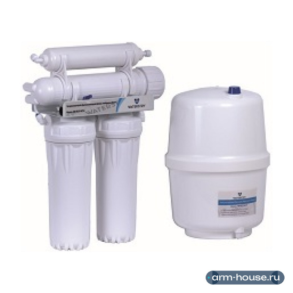 Система обратного осмоса Waterstry RO 50-NP34 4 ступени (производительность - 190 л/сут.; емкость накопительного бака - 11,6 л; давление воды - 3,5-5,0 бар; температура воды - 4-42°С)