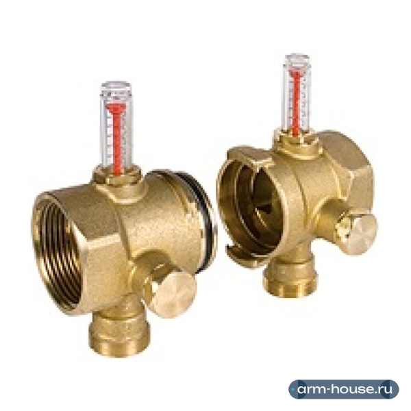 Комплект концевых элементов модульного коллектора Giacomini R53MT 1 1/4"x3/4"E DN32 с расходомерами (2 шт.)