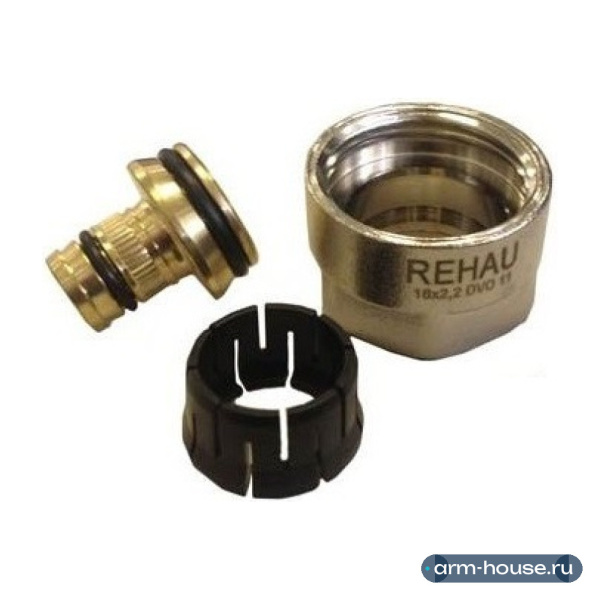 Резьбозажимное соединение НГ ЕК Rehau RAUTITAN, 3/4"-16,2 x 2,6, никелированная латунь, для труб stabil