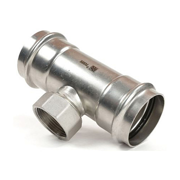 Пресс тройник РЕХАУ EdelPress с резьбовым боковым проходом ВР 35-Rp1"-35 AISI 316L