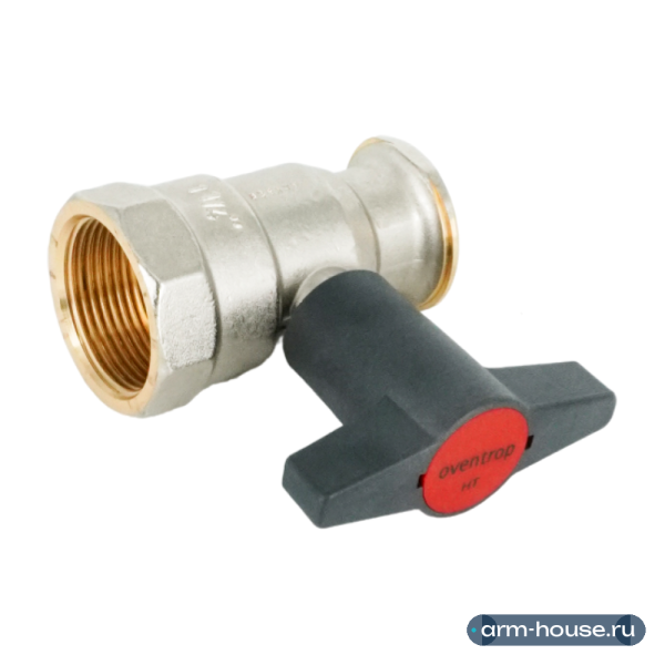 Кран шаровой, Oventrop, Optibal P, для обвязки насоса, DN-32, 1 1/4", 1 1/2", ВНГ, PN, бар-10, латунь, никелированный, без обратного клапана, T°C -120
