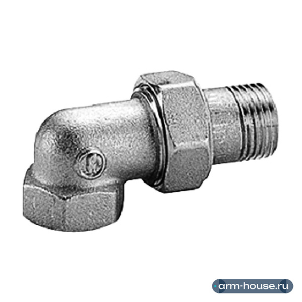 Сгон угловой НВ Giacomini R19, 1" x 1", латунь, хромированный, для стальной трубы