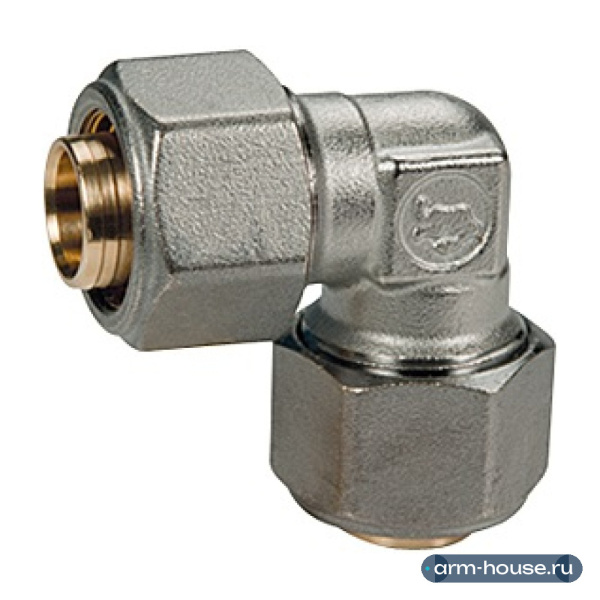 Угольник 90° Giacomini R561AM, 32x3, латунь, хромированный, с цанговым соединением
