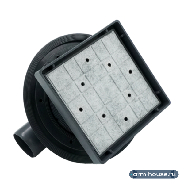 BETTOSERB трап 15х15 Simply Perfect с мультисифоном, горизонтальный выпуск Трап горизонтальный с комбинированным затвором 15х15 см. Вставка под плитку (максимальная толщина 10мм вместе с клеевым слоем). Производительность 70 л/мин. Монтажная высота 68м