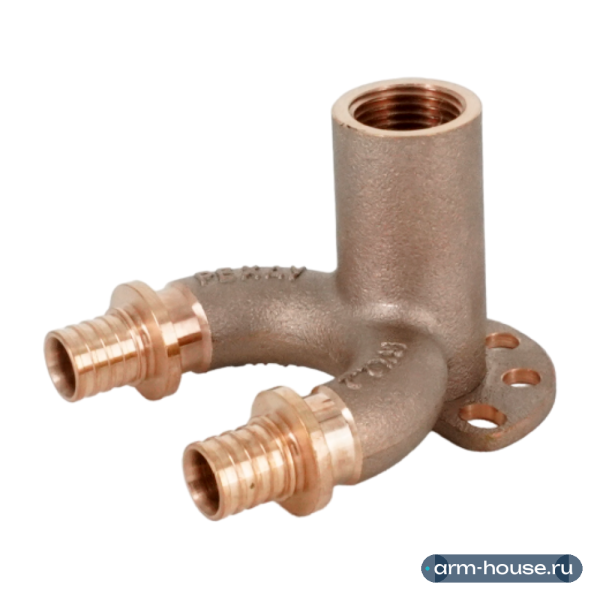 Угольник настенный проточный РЕХАУ RAUTITAN, 16/16-Rp 1/2", бронза (RX+), длинный