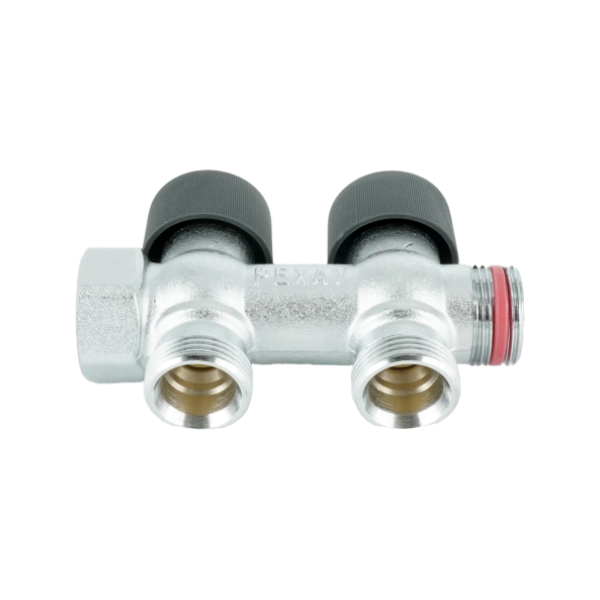 Коллектор распределительный Rehau RAUTITAN G 3/4"х3/4" EK, 2 отвода, с регулировкой