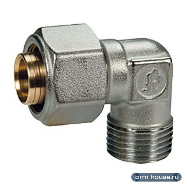 Угольник 90° Giacomini R562AM, 3/4" (Н) x 16x2, латунь, хромированный