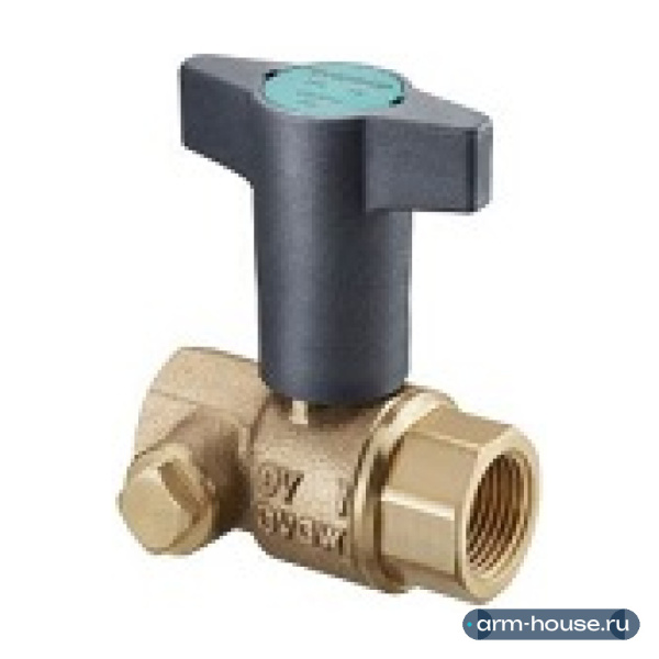 Шаровой кран Oventrop Optibal TW Ду 20 мм, Rp3/4"xRp3/4", PN10, с обеих сторон внутренняя резьба, с двусторонним расположением дренажных отводов G1/4, закрыты заглушками , для универсального присоединения труб