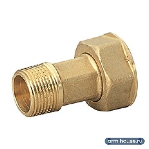 Отвод Giacomini с накидной гайкой для счетчиков, 1/2"x3/4", нехромированный