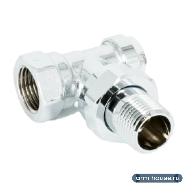 Вентиль на обратную подводку угловой Oventrop Combi C, DN 15 (1/2" x 1/2" ВН), латунь хромированная, запорный