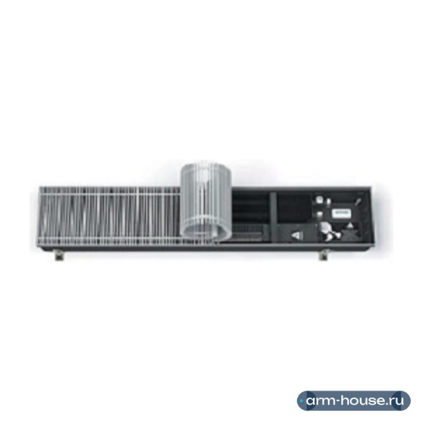 Конвектор внутрипольный Varmann Qtherm 180х75х800 мм, U-профиль, с принудительной конвекцией, с алюминиевой решеткой