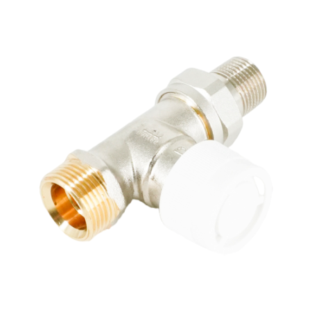 Вентиль термостатический проходной Oventrop Серия AV9, 3/4" x 1/2" Н ЕК-Н (DN 15), латунь никелированная, плавная преднастройка