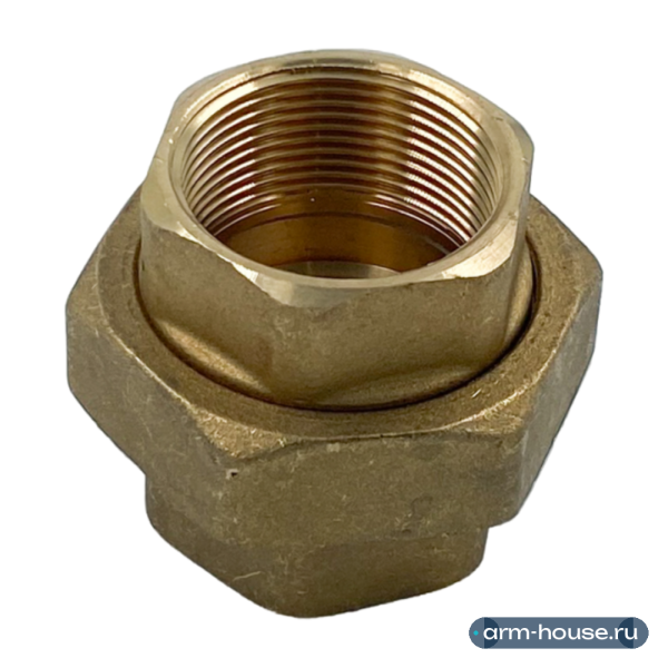 Сгон-американка прямой ВВ ELSEN Metalit, 1 1/2", латунь, плоское уплотнение