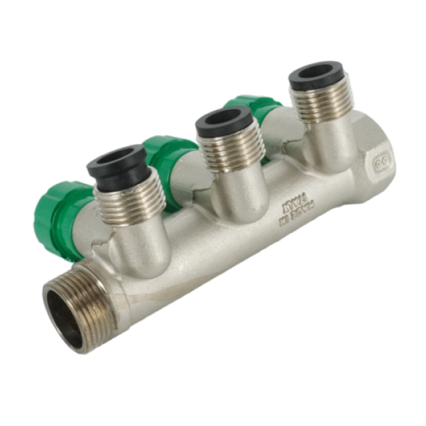 Коллектор модульный ELSEN 3/4"х1/2" HP, 3 контура, с вентилями, латунь