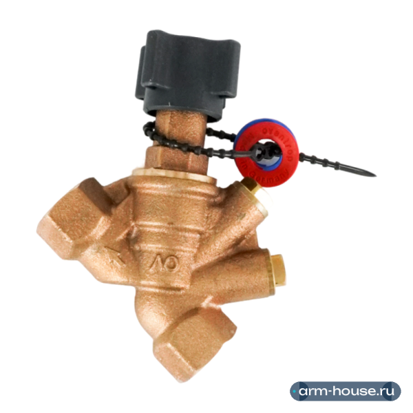 Вентиль запорный, Oventrop, Hydrocontrol ATR, без преднастройки, DN-15, 1/2", ВВ, PN, бар-25, T°C -от -20 до +150, бронза, с присоединительными отверстиями для измерительной техники "classic" (закрыты заглушками)