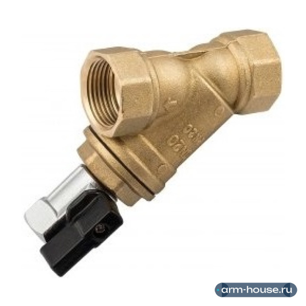 Фильтр механической очистки с дренажным краном ELSEN EV33 DN15 1/2" ВВ PN20, латунь