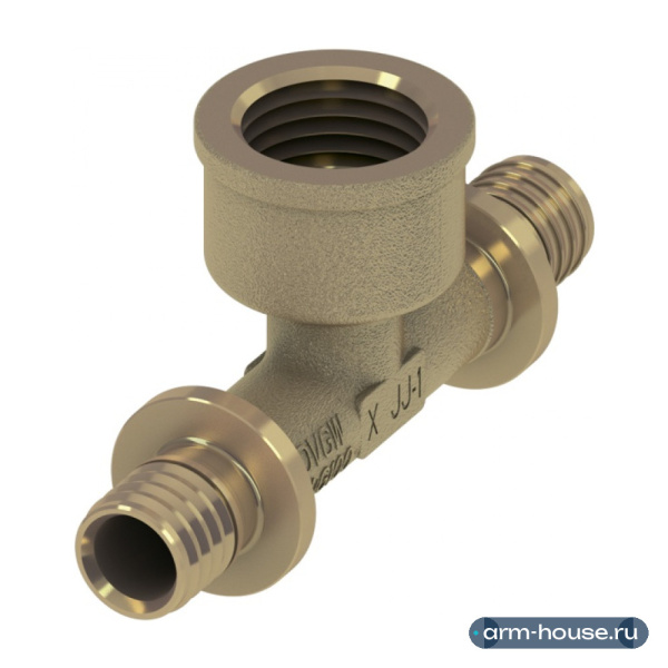 Тройник 90° с внутренней резьбой TECE TECEflex, 20 х Rp 1/2" х 20, латунь