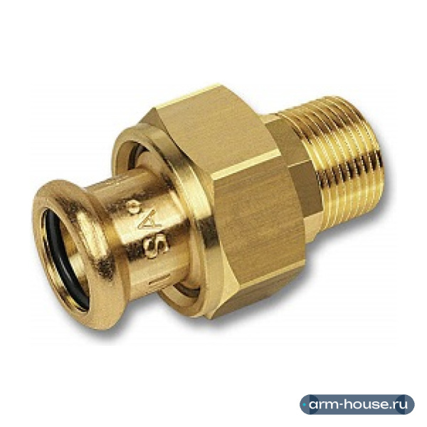Сгон SANHA 8333g, 18x3/4", бронза, с плоским уплотнением, НР