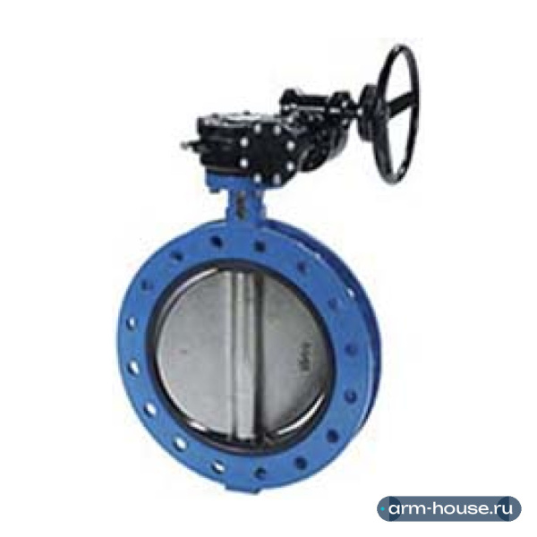 Затвор Tecofi дисковый поворотный фланцевый, PN16, DN1200, с мех редуктором и фланцем под привод, корпус и диск ковкий чугун, манжета EPDM