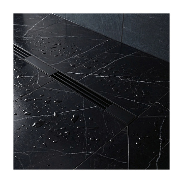 Душевой лоток BETTOSERB Slim Line Matte Black 750; Корпус из ABS-пластика, минимальная высота монтажа 65мм. Пропускная способность до 45 л/мин, 40л/мин с сухим затвором. Двойная дренажная система, регулируемая по высоте дизайн-вставка +/- 12мм (нерж.сталь