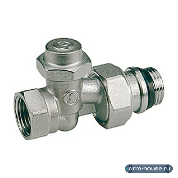 Клапан отсекающий прямой Giacomini R715TG, 1/2" x 1/2" ВН, латунь хромированная, отвод с герметичной прокладкой, возможность слива