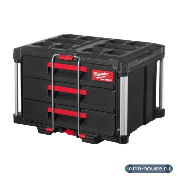 Ящик Milwaukee PACKOUT™ с 3-мя выдвижными отсеками