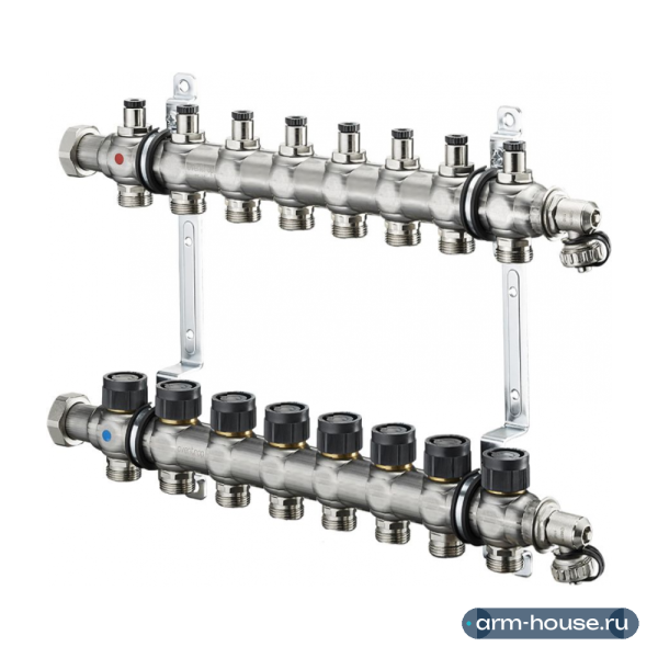 Коллектор Oventrop Multidis SF 1" 8хG 3/4 арт. 1406558(1404558) (восемь контуров) с вентильными вставками