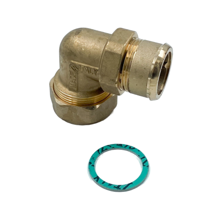 Сгон-американка угловой НВ ELSEN Metalit, 1 1/4", латунь, плоское уплотнение