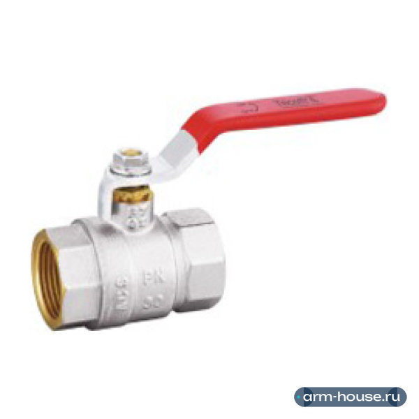 Кран Tecofi шаровой полнопроходной с внутренней резьбой 1 1/2", PN25, ручка рычаг, корпус никелированная латунь, шар латунь, уплотнение PTFE