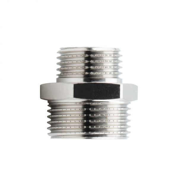 Ниппель переходной 3/4" х 1/2" , НР-НР, никелированный Alato