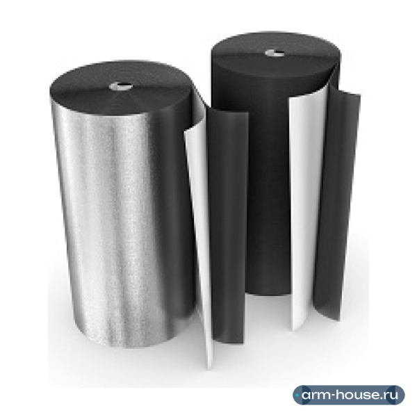 Рулон Energoflex Black Star Duct AL, 8/1,0-12, толщина 8 мм, ширина 1 м, длина 12 м, вспененный полиэтилен с алюминиевой фольгой, цвет: черный (рулон 12 м2)