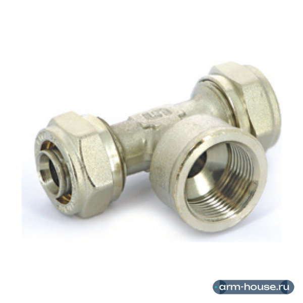 Тройник обжимной Uni-Fitt 20х1/2"x20 ВР для металлопластиковых труб фитинг