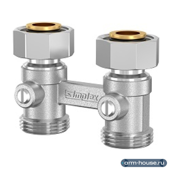 Узел нижнего подключения прямой Meibes Simplex Standard Line D2/50, 3/4" x 3/4", латунь, с конусными вставками 3/4"