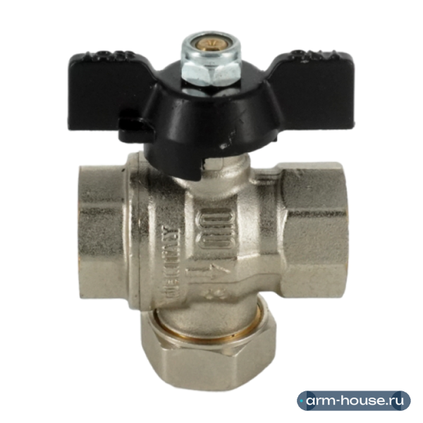 Кран шаровой, ELSEN, с фильтром механической очистки, 1/2", ВВ, PN 30, T°C -от -20 до +100, ручка-бабочка