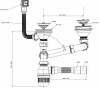 Сифон для мойки на 2 чаши 3 1/2", BETTOSERB. Регулируемая длина гофры 360-810 мм. Регулируемая высота: 10 см. Диаметр слива: 90 мм. Диаметр чаш: 114 мм. Диаметр фильтр-пробок: 80 мм. Подключение к канализации: 40/50 мм. В комплекте крепеж для монтажа как