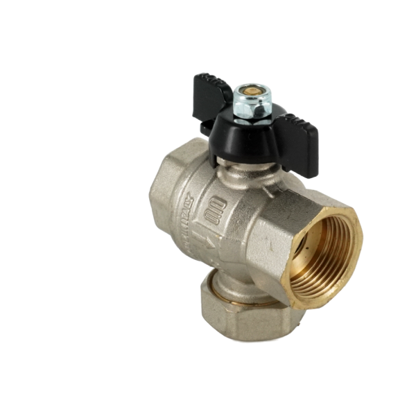 Кран шаровой, ELSEN, с фильтром механической очистки, 3/4", ВВ, PN 30, T°C -от -20 до +100, ручка-бабочка