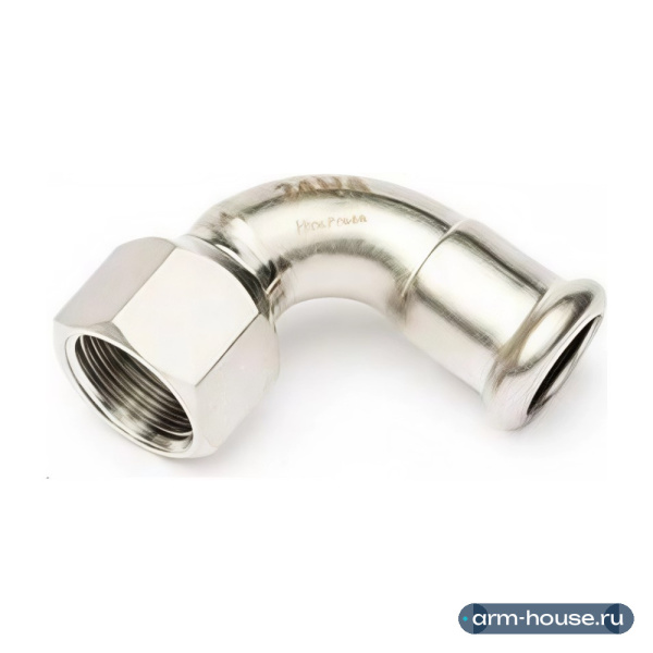 Отвод 90° переходной SANHA NiroPress, Dn 18 x 1/2" (ВР), нержавеющая сталь AISI 316L, ВПр-ВР