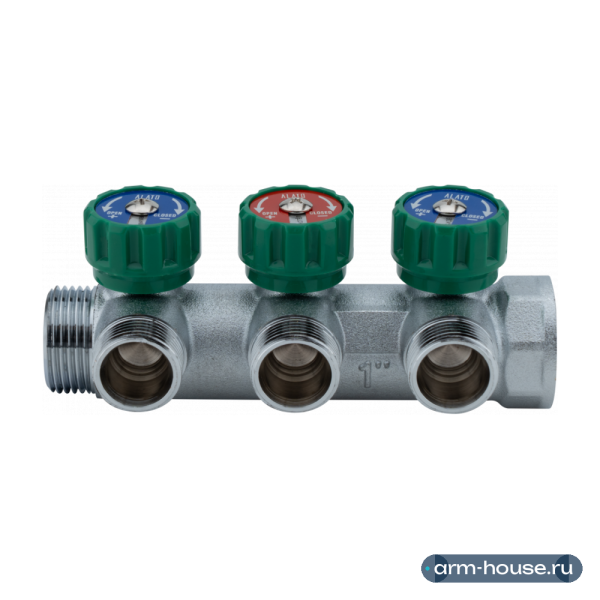 Регулирующий коллектор Alato 1" x 3/4", 3 выхода