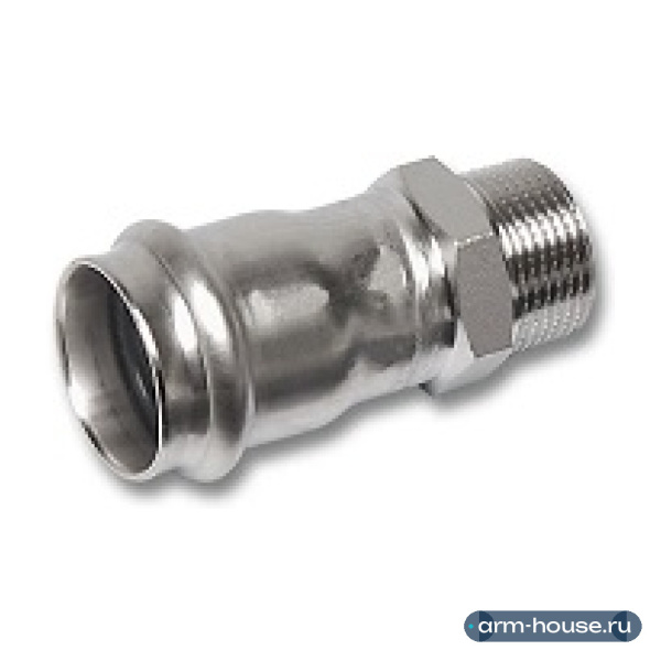 Ниппель переходной SANHA 9243G, 15 x 3/8" (НР), нержавеющая сталь, ВПр-НР