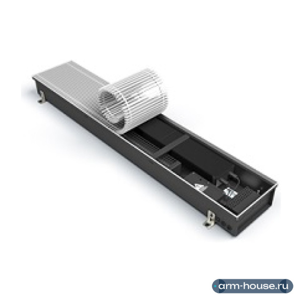 Конвектор внутрипольный Varmann Qtherm Electro 230х110х2750 мм, U-профиль, с принудительной конвекцией, с алюминиевой решеткой