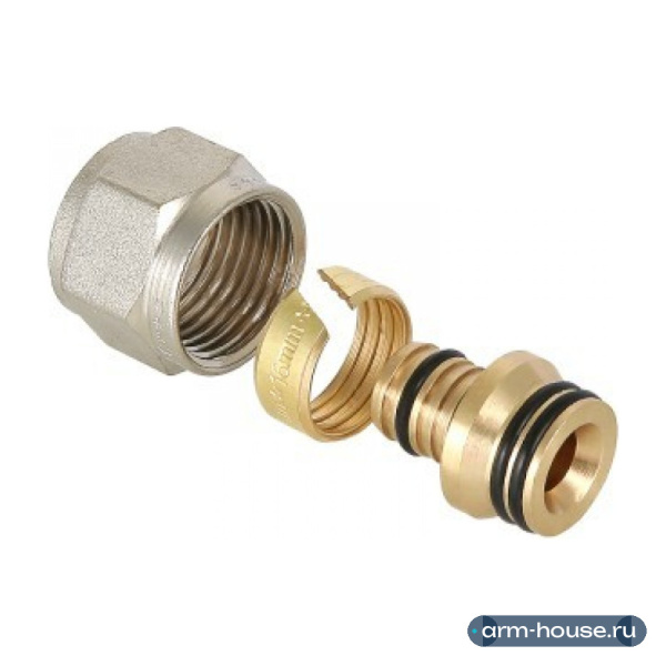 Фитинг коллекторный обжимной VALTEC 16 мм x 1/2" для металлополимерной трубы (арт. VTc.710.N.1604)