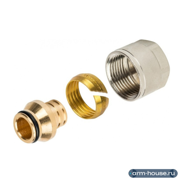 Фитинг компрессионный Stout для труб 20х2.0х3/4" красная PEX (SFC-0020-002020)