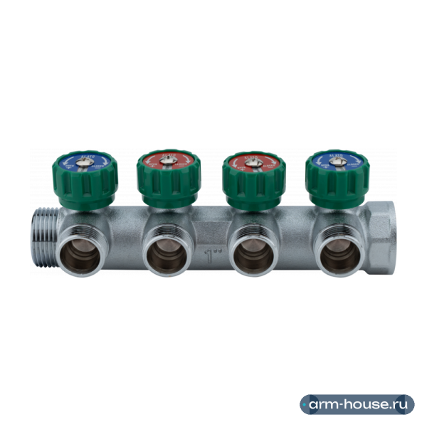 Регулирующий коллектор Alato 1" x 3/4", 4 выхода