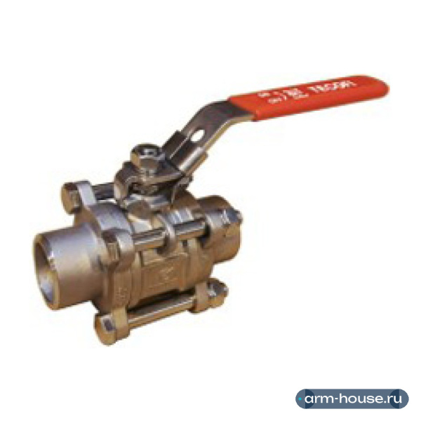 Кран Tecofi шаровой полнопроходной под приварку BW 2 1/2", PN64, ручка, корпус нержавеющая сталь, шар нержавеющая сталь, уплотнение PTFE