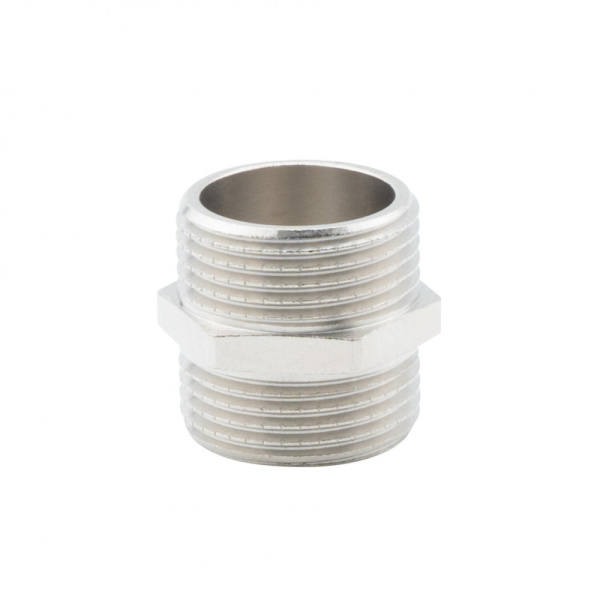 Ниппель 3/4", НР-НР, никелированный Alato