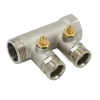 Коллектор модульный ELSEN 1"х3/4" EK, 2 контура, с шаровыми кранами, латунь