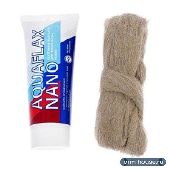 Паста уплотнительная, Aquaflax nano, 270 г, тюбик +40гр лен (ЕВРО)