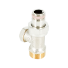 Вентиль на обратную подводку проходной Oventrop Combi 2, DN 15 (3/4" x 1/2" Н ЕК-Н), латунь никелированная, НГ со штуцером, предварительная настройка, отключение
