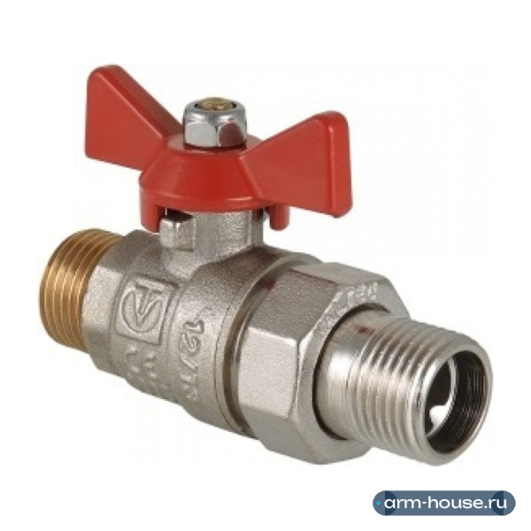 Кран шаровой Valtec Base 1/2" НР/НР с полусгоном ручка-бабочка (арт. VT.226.N.04)